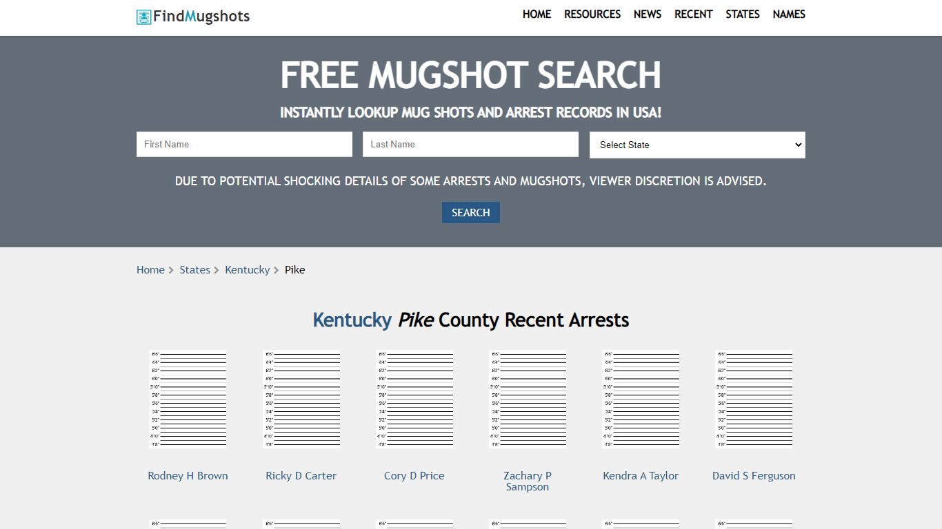 Find Pike Kentucky Mugshots - Find Mugshots